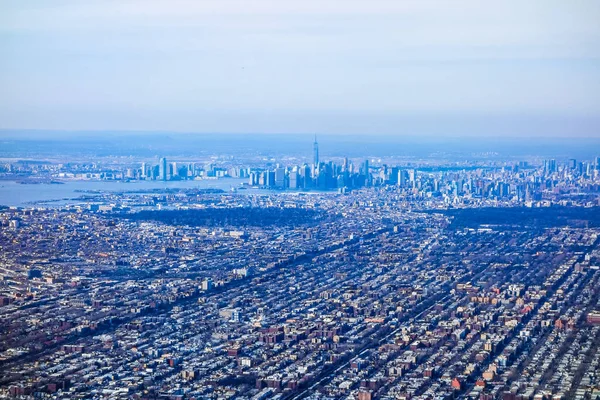 纽约州的 Hdr 空中视图 — 图库照片