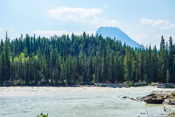 HDR Athabasca Falls i Alberta – stockfoto