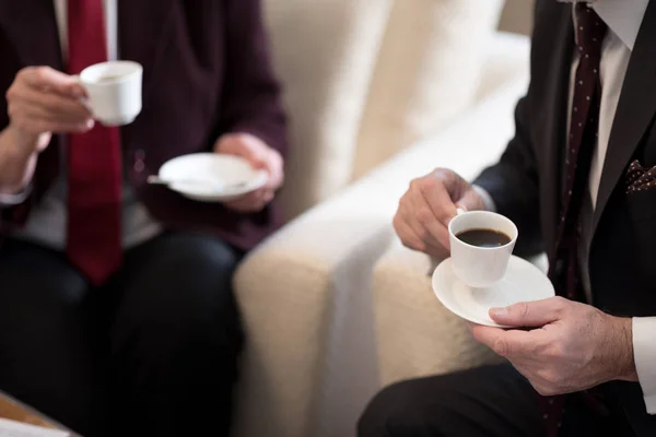 White cups of coffee — Stock Photo, Image