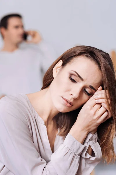 Young couple having conflict at home — Stock Photo, Image