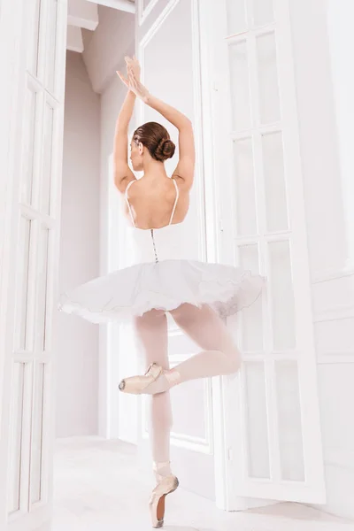 Junge Balletttänzerin steht auf Zehenspitzen — Stockfoto