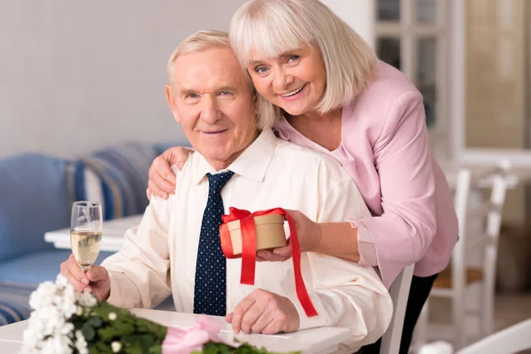 Two lovely people sharing their happiness — Stock Photo, Image