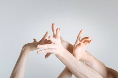 Etkileşim gösteren hassas sporcular eller