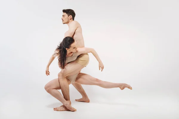 Gymnasts showing their choreography — Stock Photo, Image