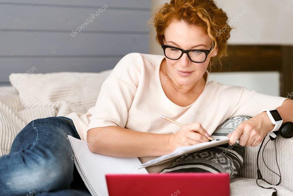 woman using modern devices 
