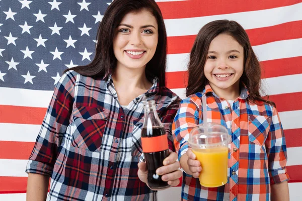 sisters celebrating American national holiday