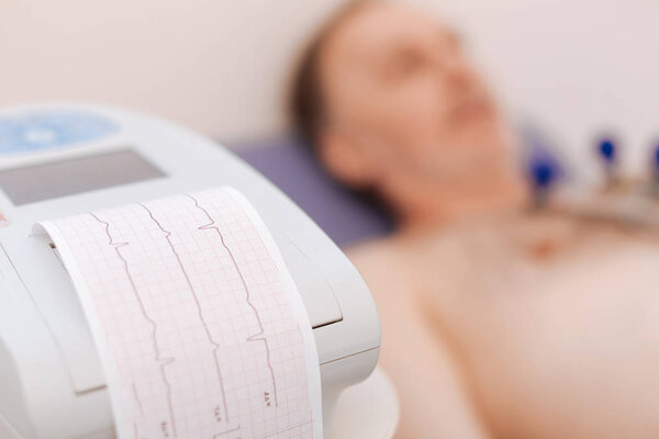 Elderly gentleman undergoing some cardiac tests