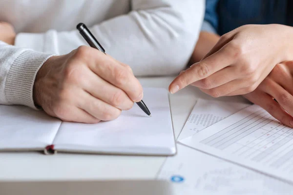 Close up of a pen being used for writing — Stock Photo, Image