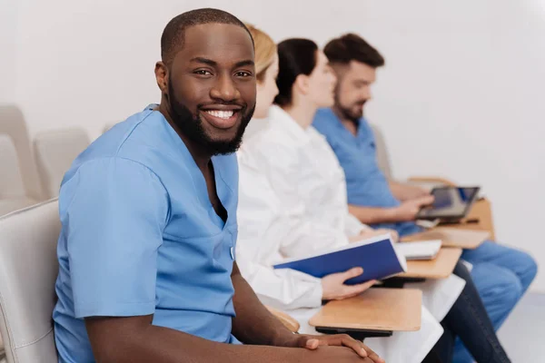Delighted students listening the lecture in the medical college — Stock Photo, Image