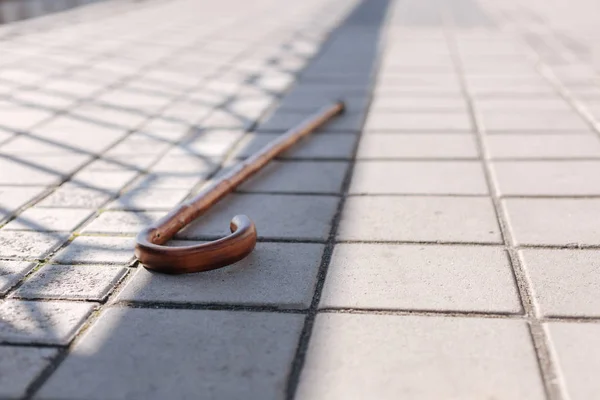 Bâton en bois couché dans la rue — Photo