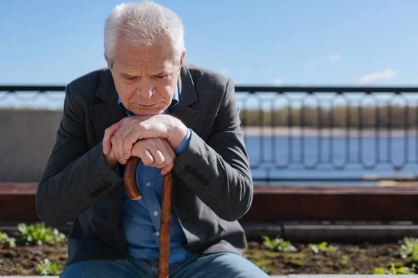 Aged man thinking about his life — Stock Photo, Image