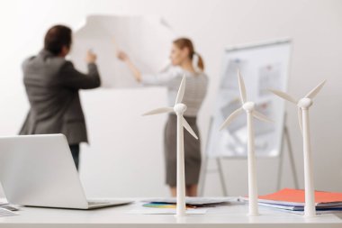 Seçici odak Eko Rüzgar türbin modelleri