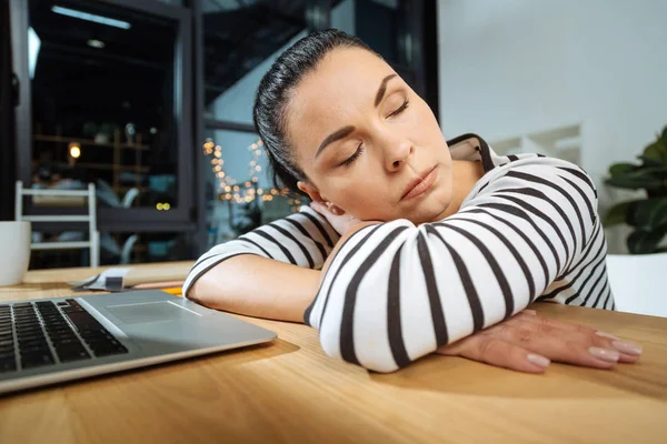 Pleasant attractive woman having a nap — Stock Photo, Image