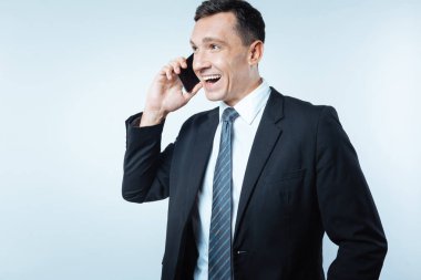 Telefon sohbet memnun güzel girişimci