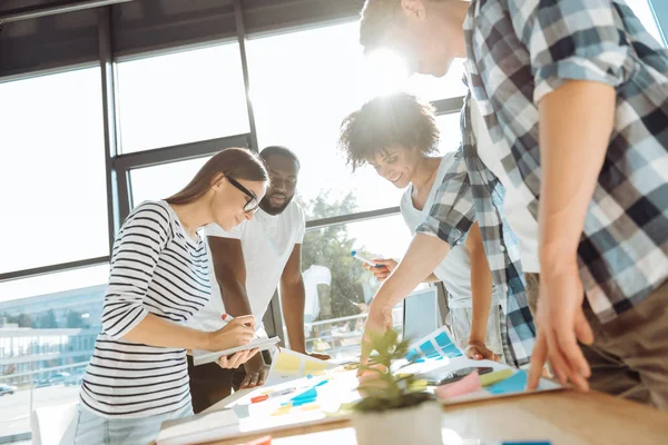 Professionelle junge Kollegen im Büro — Stockfoto