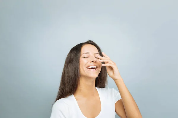 Happy girl showing her smile — Stock Photo, Image
