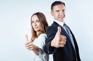 İş takım süper hareketi ile poz