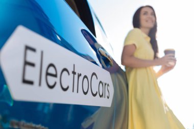 Seçici odak bir modern elektro araba