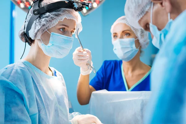 Competent surgeon being at operation room — Stock Photo, Image