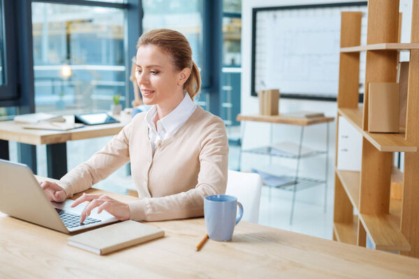 Cheerful manager working in the office