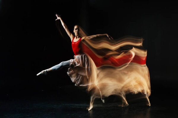 Attractive female dancer performing