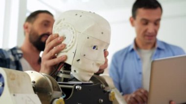 Robot inşaat çalışmaları oda yakın çekim