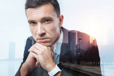 Az ve öz portre sakin işadamı