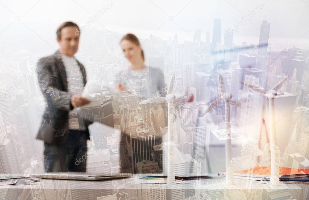 Double exposure of professional engineers and urban background