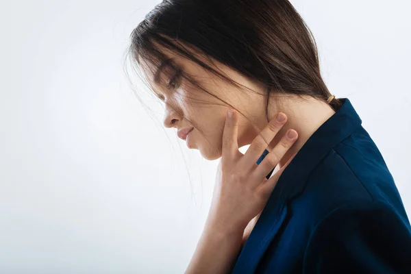 Wistful nice woman deciding to act — Stock Photo, Image