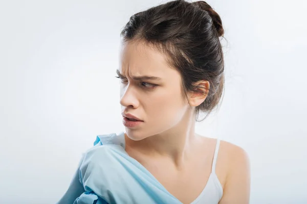 Aggressive beautiful woman ready to fight — Stock Photo, Image