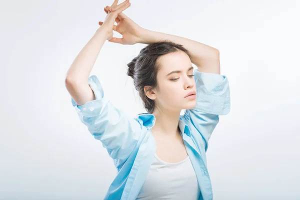 Adorable eccentric   woman moving forward — Stock Photo, Image