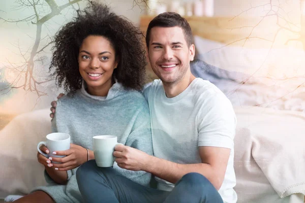 Joyful happy couple smiling — Stock Photo, Image