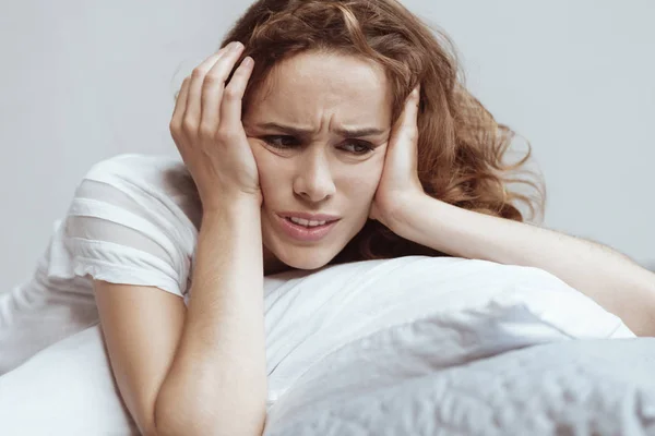 Depressed woman having nervous breakdown — Stock Photo, Image