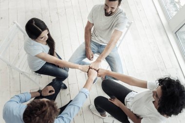 Araya koymak ediliyor yumruk Üstten Görünüm