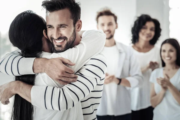 stock image Cheerful handsome man feeling happy