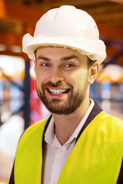 Portrait of a happy storehouse worker — Stock Photo, Image