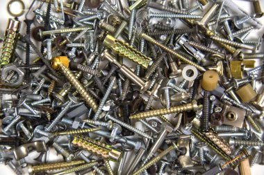 Screws washers dowels furniture accessories. Production, furniture, fixtures.