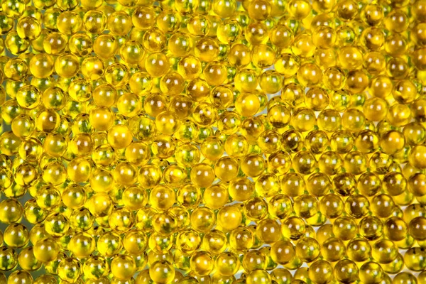 Capsule Olio Lino Sono Giallo Brillante Nella Luce Contrasto Simile — Foto Stock