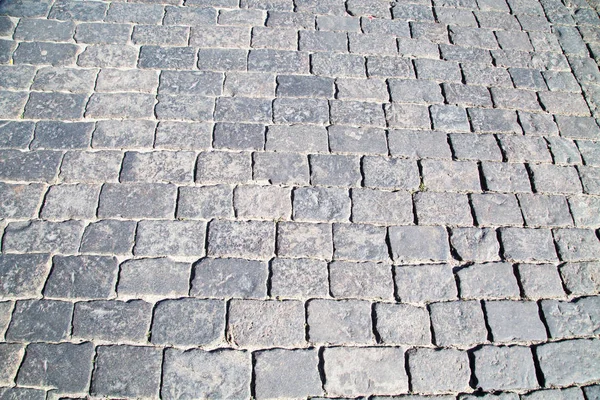 Gri granit kaldırım taşı şeklindeki kare manzaraya bakın. Duvar kağıdı grafik tasarımı için doku arkaplanı