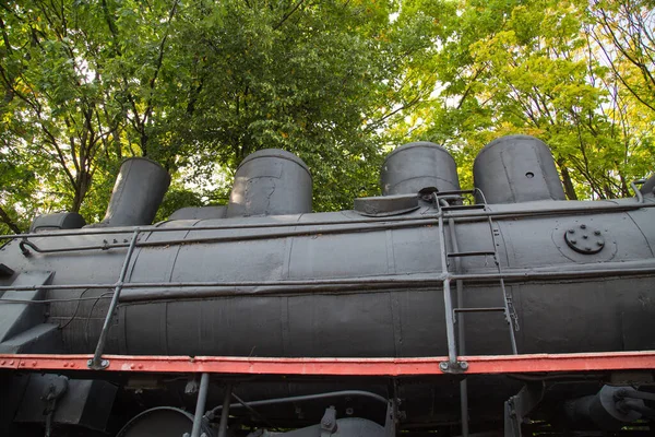 The boiler of a steam locomotive, USSR. Military equipment of the Second world war.