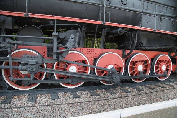 Máquina Vapor Reimplantado Mecanismo Locomotiva Urss Equipamento Militar Segunda Guerra — Fotografia de Stock