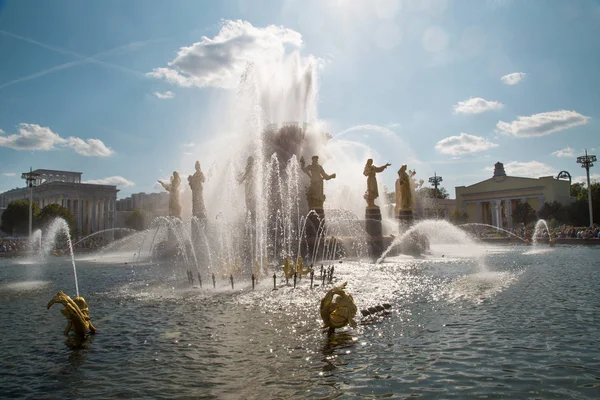 Fontaine Amitié Des Peuples Exposition Des Réalisations Économie Nationale Vdnh — Photo