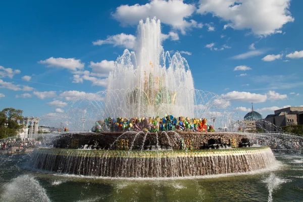 Fontaine Fleurs Pierre Exposition Des Réalisations Économie Nationale Vdnh Dans — Photo