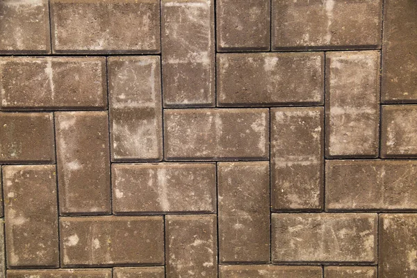 Πλάκες Είναι Καφέ Σχήμα Πλακόστρωτες Πέτρες Τούβλα Κατασκευή Υπόβαθρο Εσωτερικό — Φωτογραφία Αρχείου