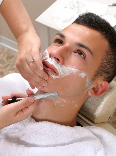 Shaving retro style of the beard — Stock Photo, Image