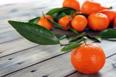 Taze clementines organik tarım, ahşap taban