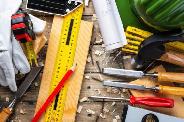 Marangozun iş aletleri. Marangozluk.