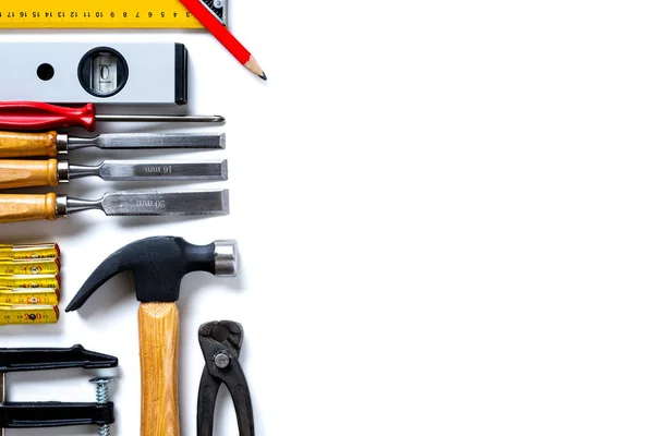 Carpenter's work tools. Carpentry. — Stock Photo, Image