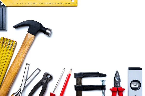 Carpenter's work tools. Carpentry. — Stock Photo, Image