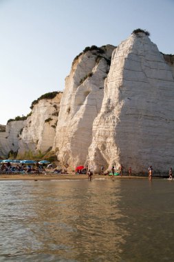 Vieste, İtalya beyaz kayalar